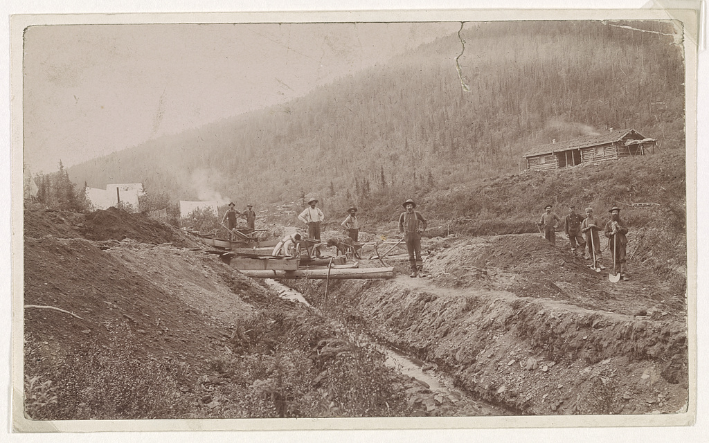 Gold miners at El Dorado, California — daguerreotype era archival image