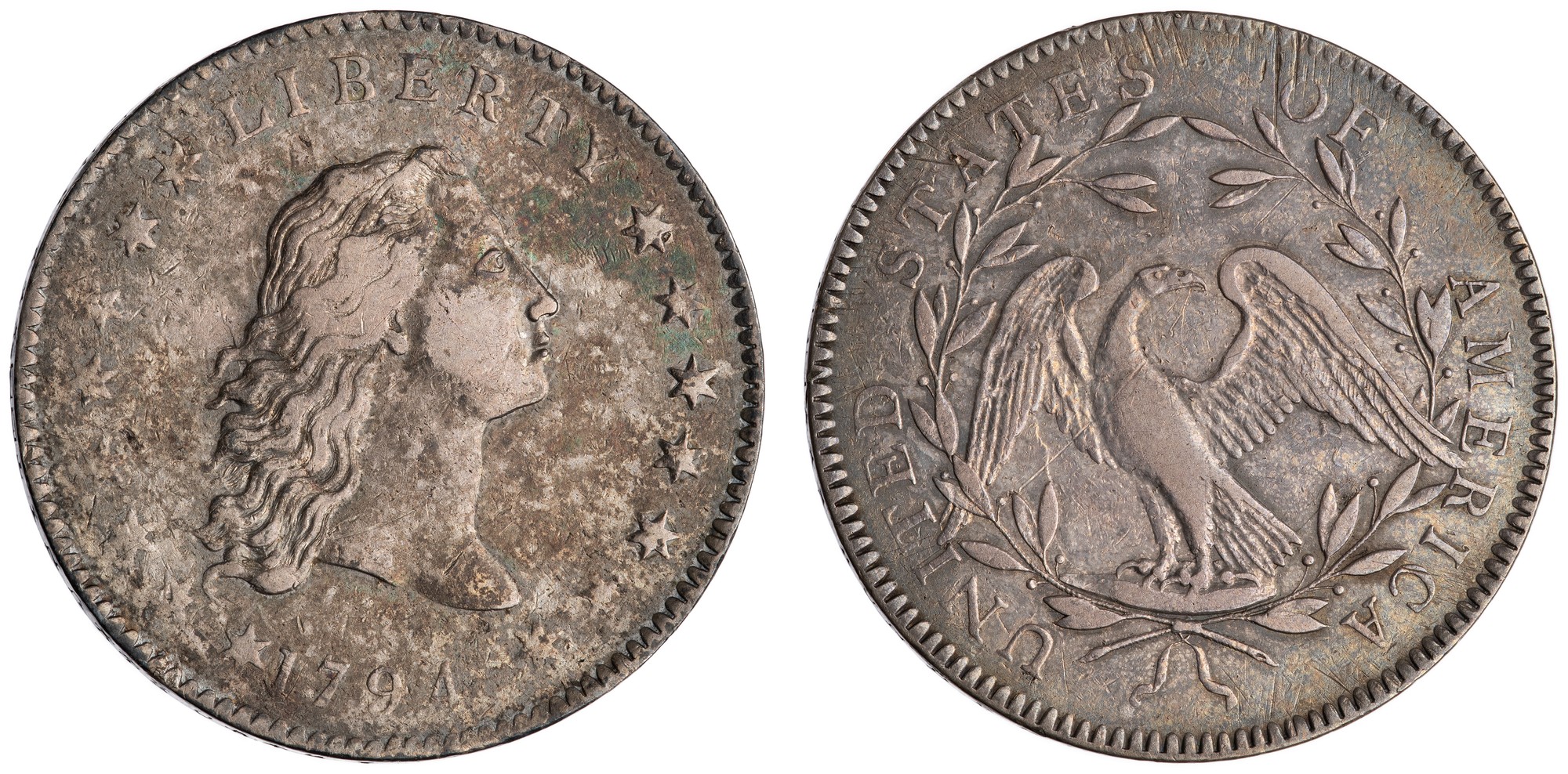 1794 early dollars — obverse and reverse