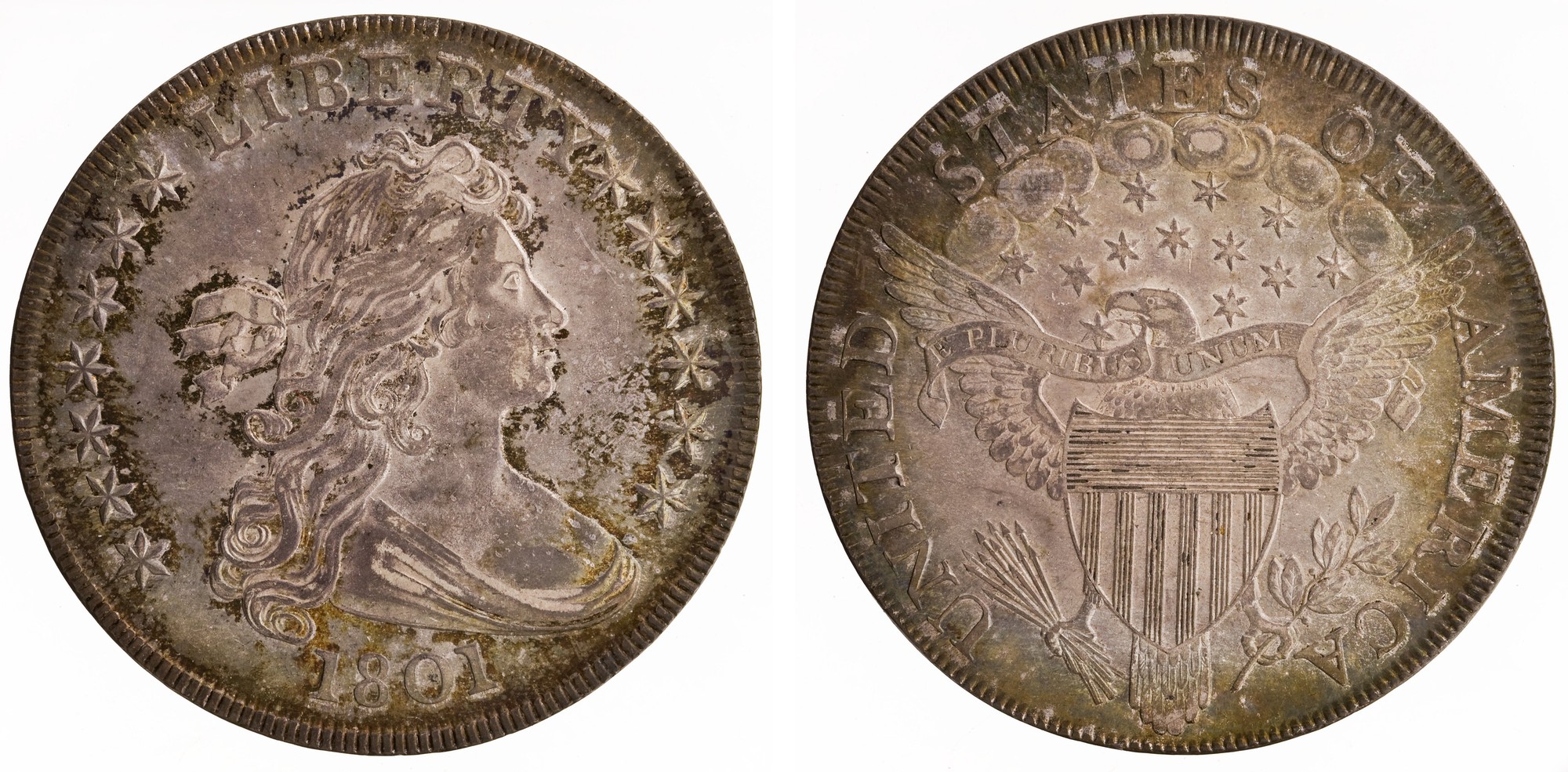 1801 early dollars — obverse and reverse