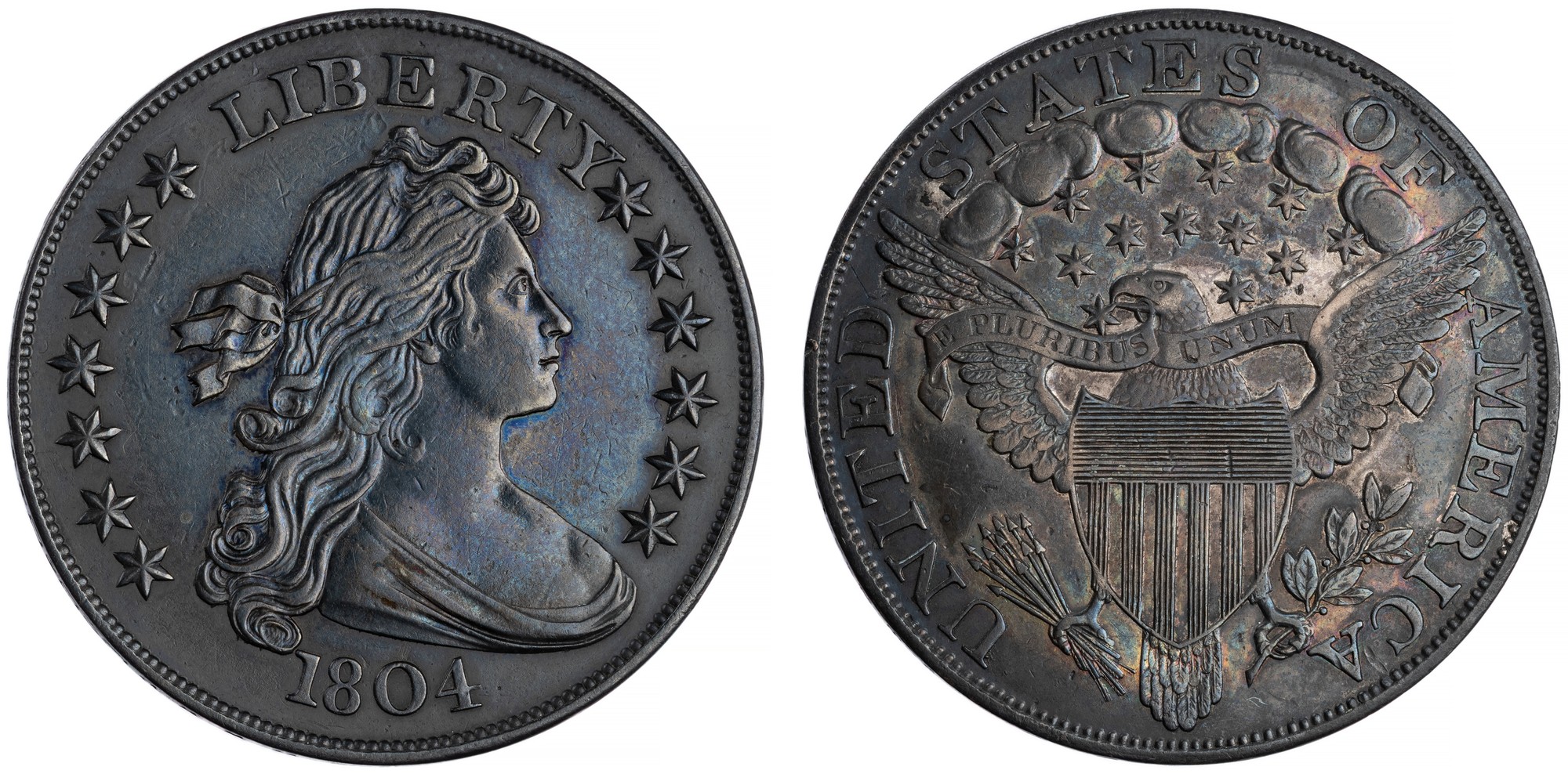 The Rosenthal 1804 dollar, Class III restrike, obverse and reverse — American Numismatic Society