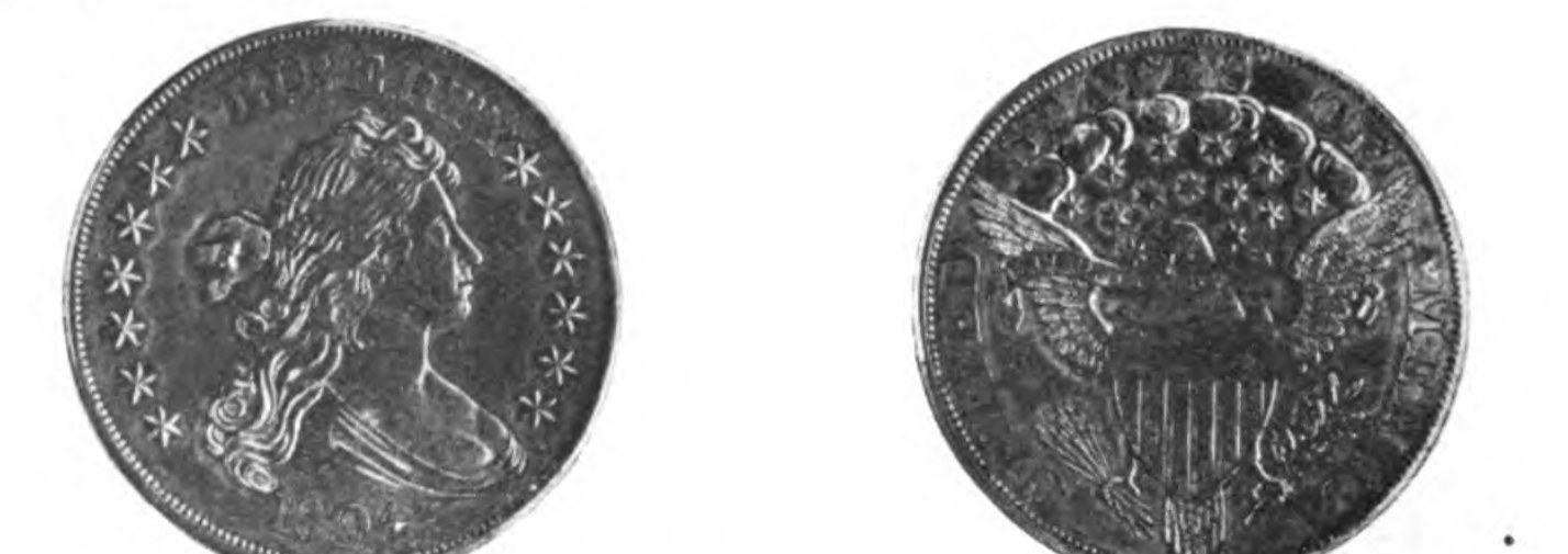 Obverse and reverse of the Idler-Granberg 1804 silver dollar, from a 1909 photograph