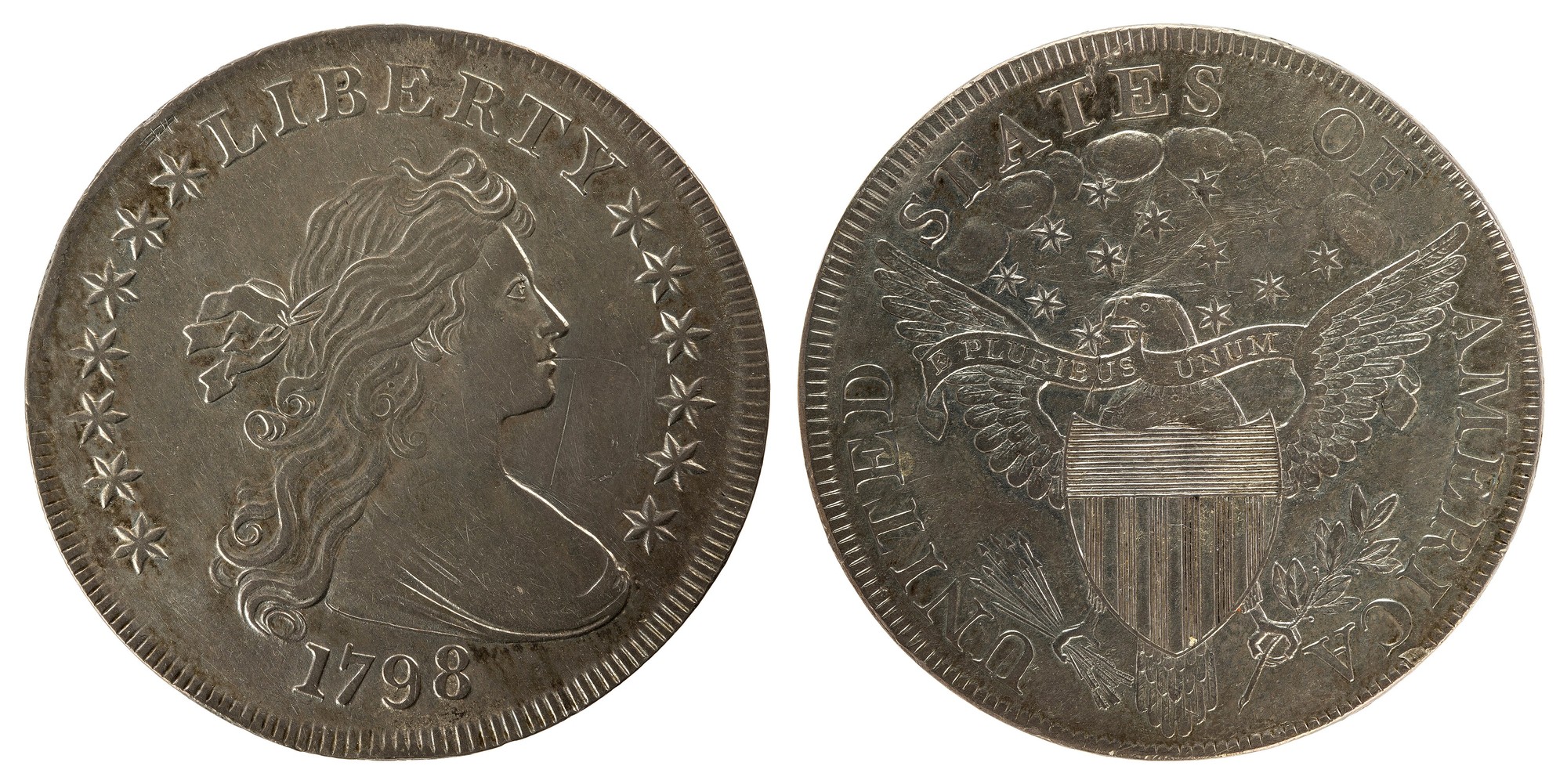 1798 Heraldic Eagle early dollars — obverse and reverse