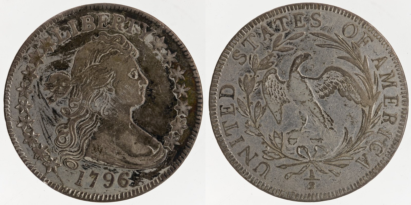 1796 early half dollars — obverse and reverse