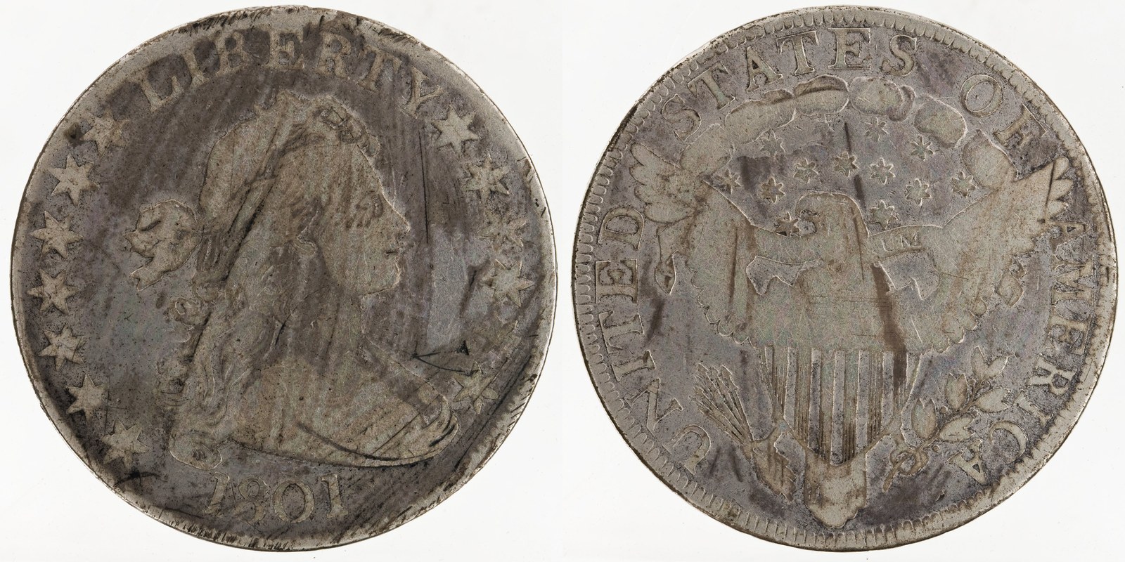 1801 early half dollars — obverse and reverse