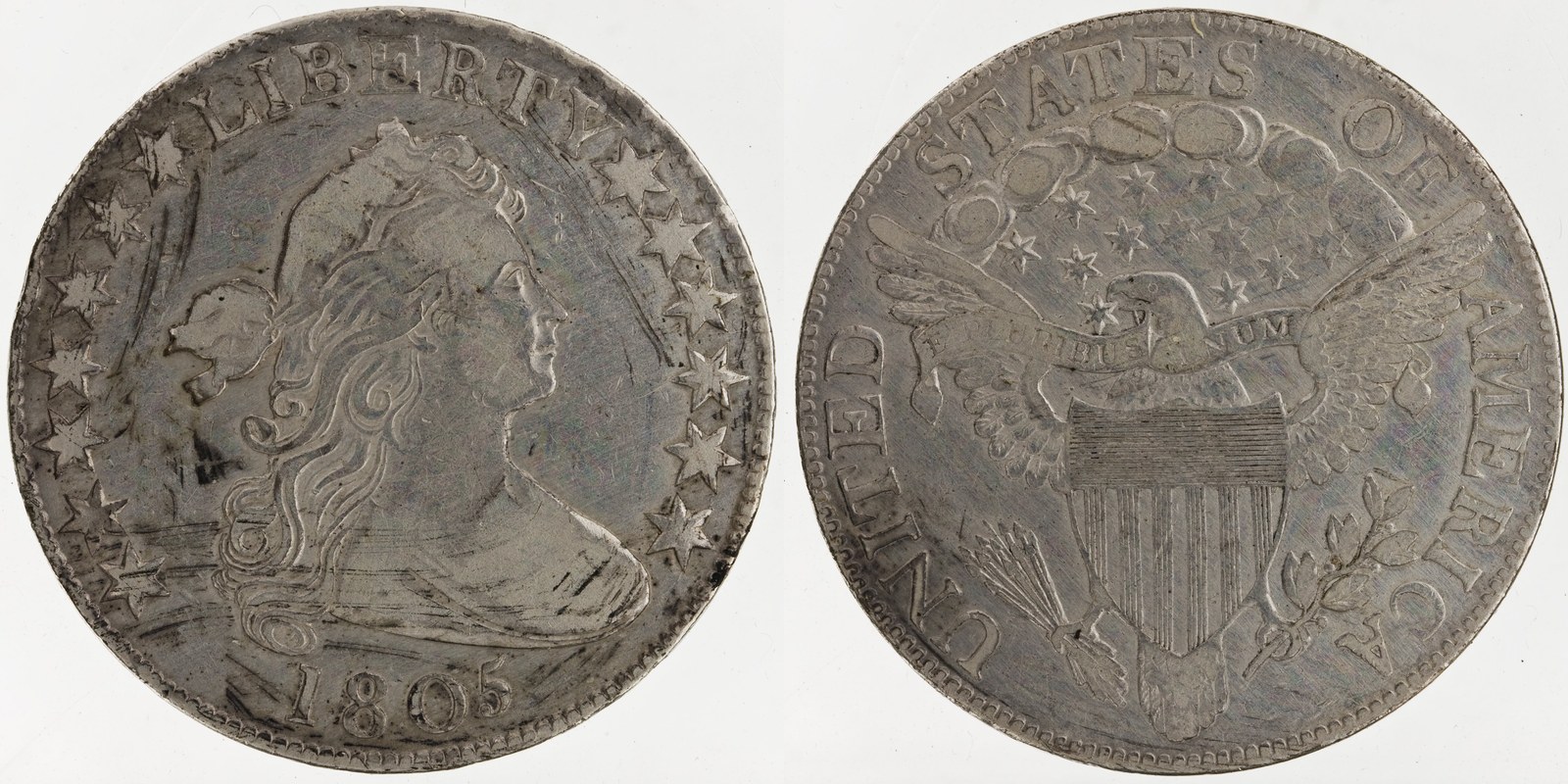 1805 early half dollars — obverse and reverse