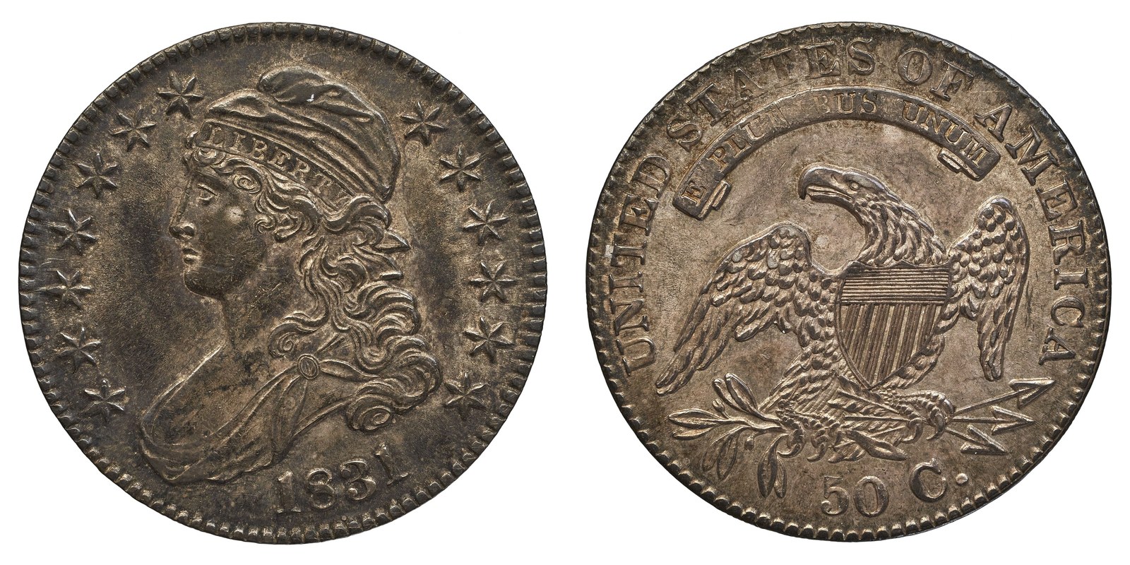 1831 early half dollars — obverse and reverse